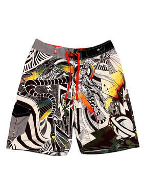Lost Enterprises Board Shorts Mens 34 Mayhem Graphic Black Sheep AOP